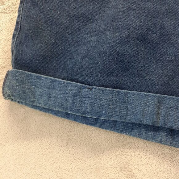 Sasson Hi Waist Mom Pleated Rolled Hemmed Denim Shorts Size 12 Dark Blue - Picture 9 of 10